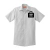 Short Sleeve Striped Industrial Work Shirt Thumbnail