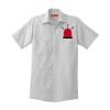 Short Sleeve Striped Industrial Work Shirt Thumbnail